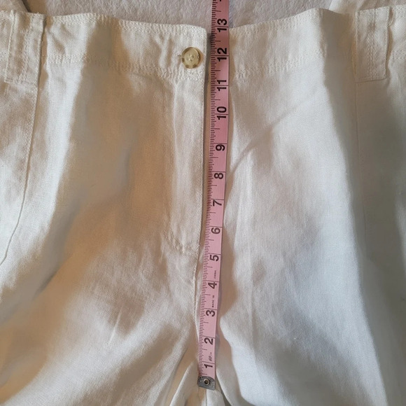NWT Charter Club Woman White 100% Linen Crop Straight Leg Pants Size 22W - Picture 8 of 10